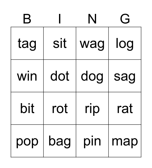 Review Bingo Card
