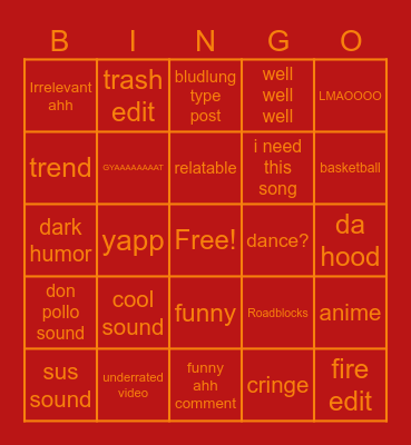 tiktok 2 Bingo Card