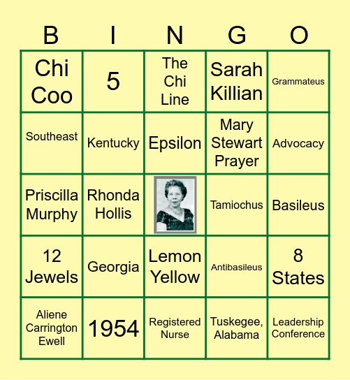 CHI ETA PHI BINGO Card