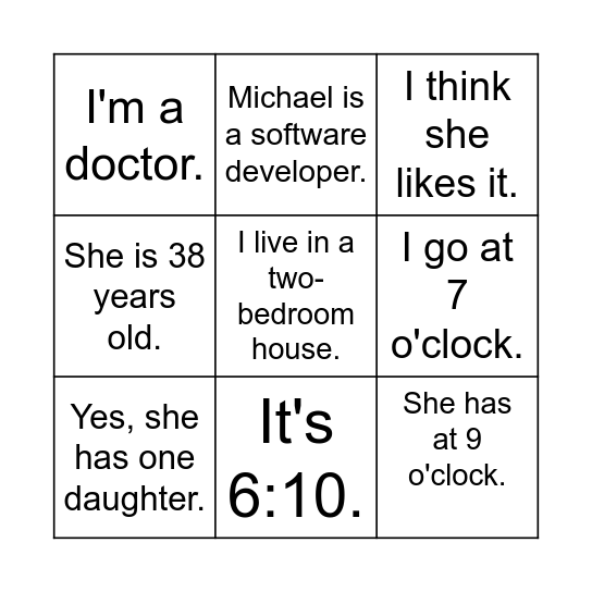 Essentials 2 Bingo Card