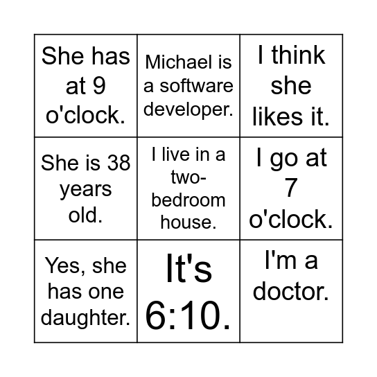 Essentials Bingo Card