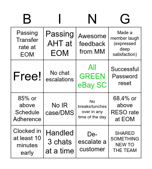 Team Supreme Bingo Card