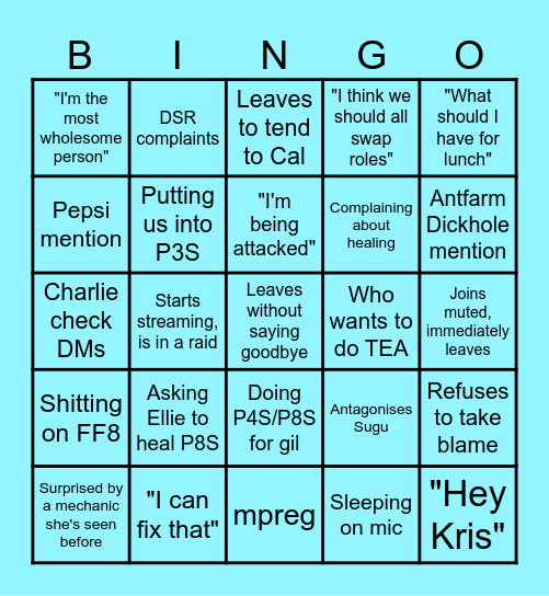 Edea Bingo Card