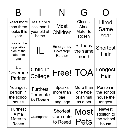 Tracy Schoolhouse Photo Bingo Card