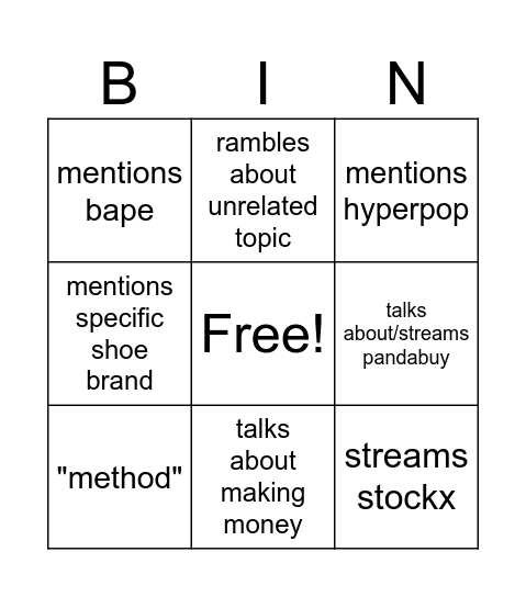 antonio bingo Card