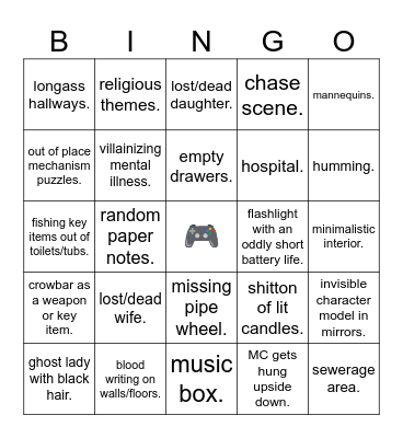 horror Bingo Card