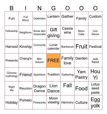 Mid-Autumn Bingo Card