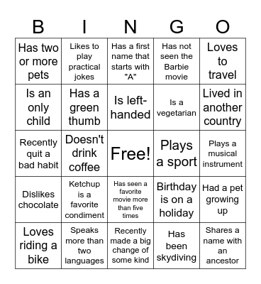 People Bingo PP Staff Appreciation Bingo Card