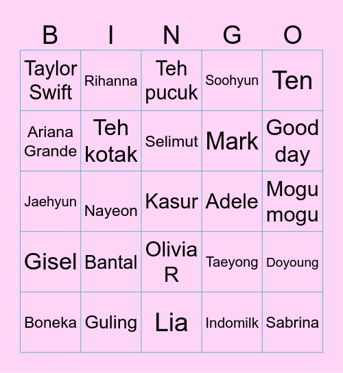 Nanay. Bingo Card
