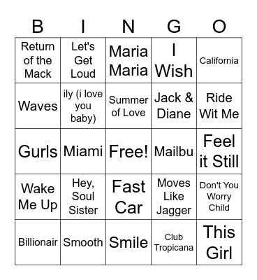 Rusty Bull Mix #6 Bingo Card