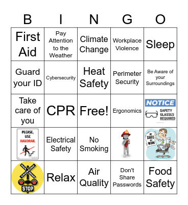 Safety BINGO Card