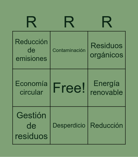 Bingo Ambiental Bingo Card