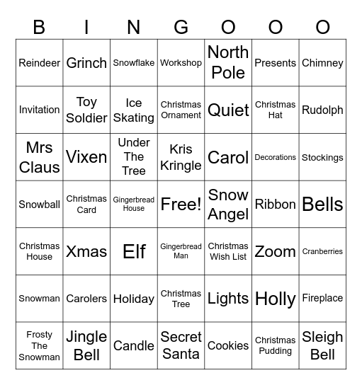 Christmas Bingo Card