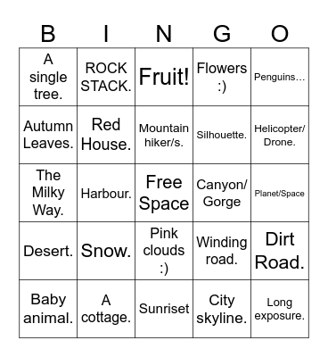 ChromeCast Slideshow Bingo Card