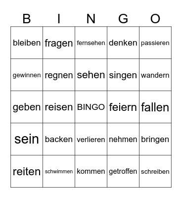 Perfekt Bingo Card