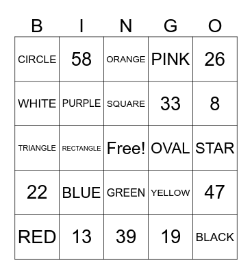 TEST 1 BINGO Card