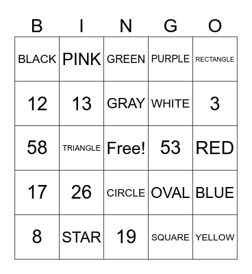 TEST 1 Bingo Card