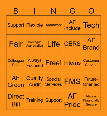 Special Services - Customer Service Week 2023 Bingo Card