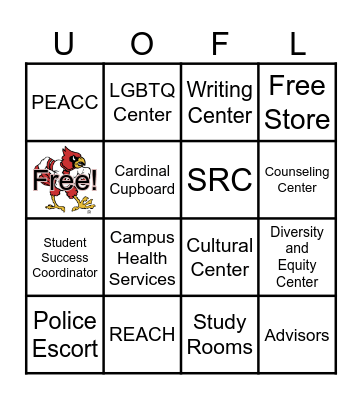 Campus Resource Bingo Card