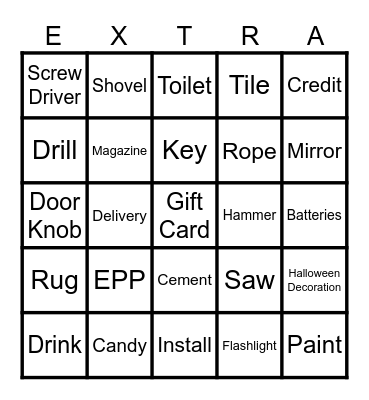 Extra$ Sale$ Bingo Card