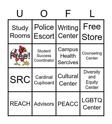 Campus Resource Bingo Card