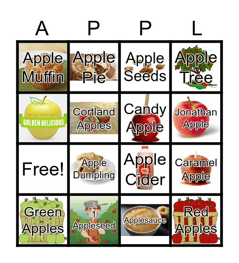 Apple Bingo Card