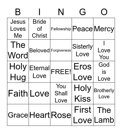 Jesus Loves Me Bingo Card