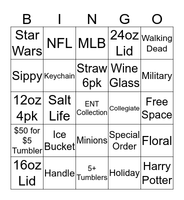 Blackout Bingo Card