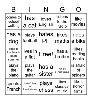 Find a person who... Bingo Card