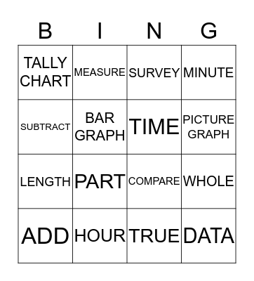 MATH VOCABULARY  Bingo Card