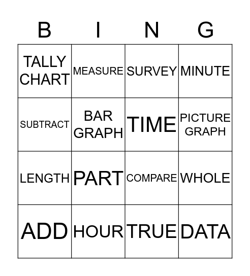 MATH VOCABULARY  Bingo Card