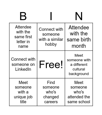 BUSA Networking Bingo Card