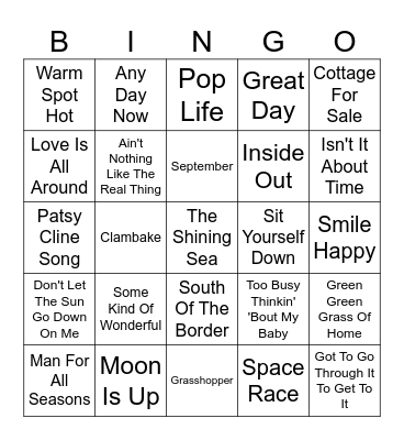 Vinyl Bingo - September Edition Bingo Card