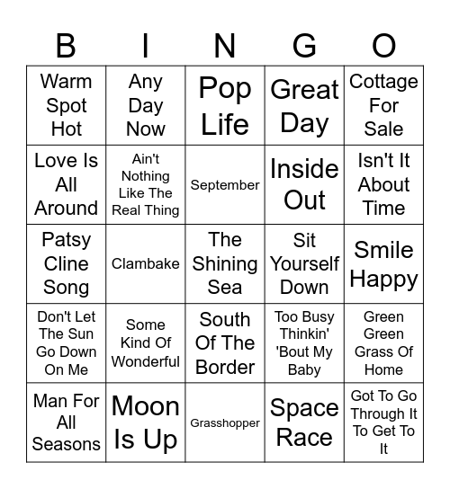 Vinyl Bingo - September Edition Bingo Card