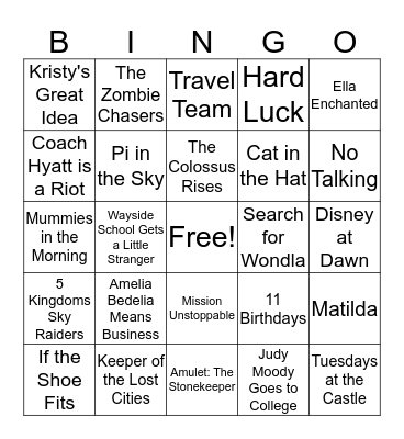 Book Bingo Card