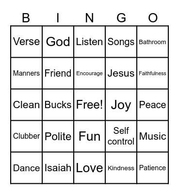 AWANA BINGO Card