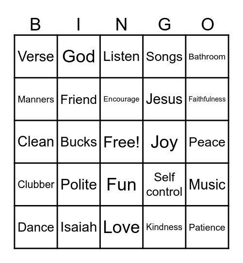 AWANA BINGO Card