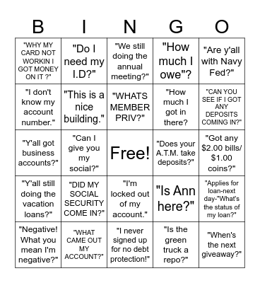 Instep Bingo Card