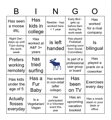 D&T Director+ Icebreaker Bingo Card