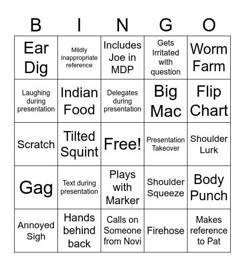 Meeting Bingo Card