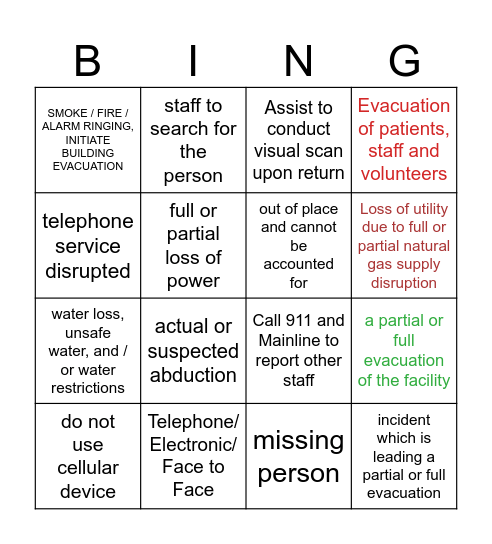 Codes Bingo Dickinsfield Bingo Card