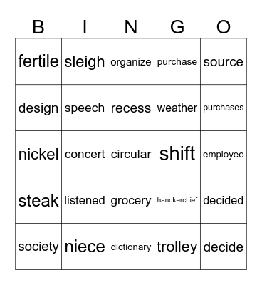 3rd Grade 3B Bingo Card