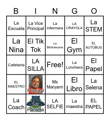 Panther Loteria Bingo Card