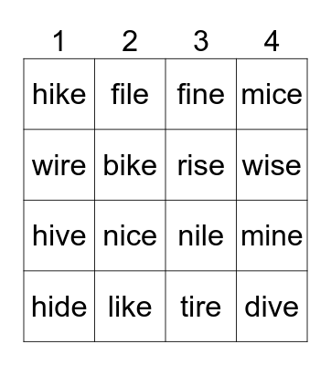 Bingo Card