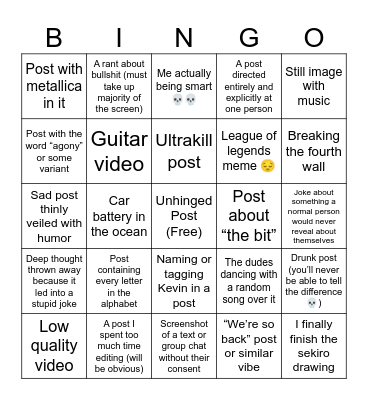 My story bingo 2024 Bingo Card
