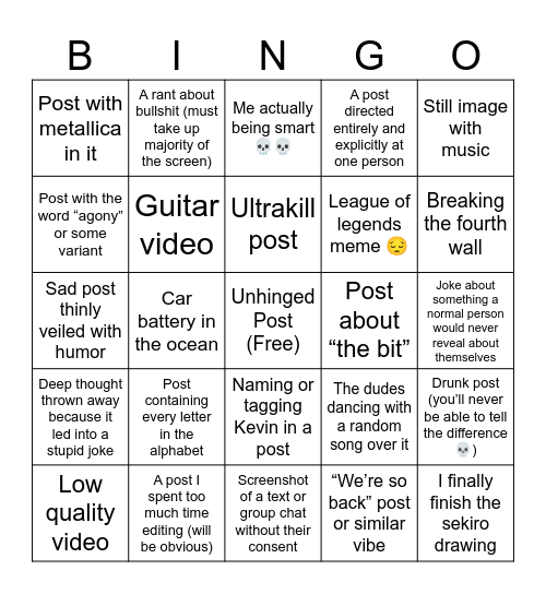 My story bingo 2024 Bingo Card