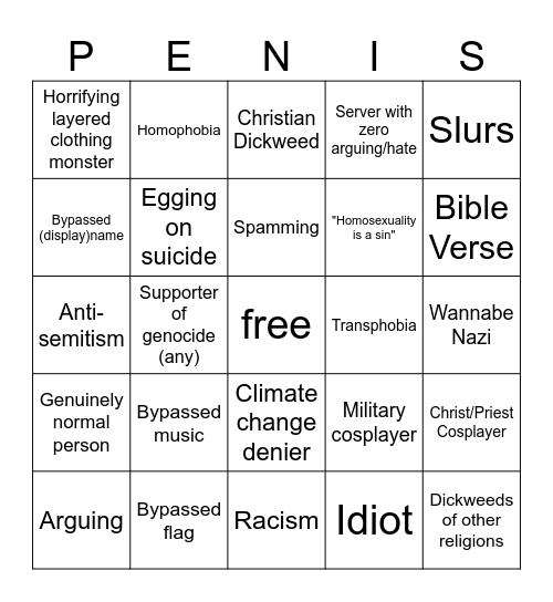 LGBTQ+ Hangout Bingo Card