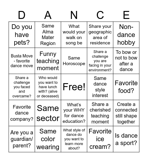 LGBTQIA+ Affinity Group Bingo Card