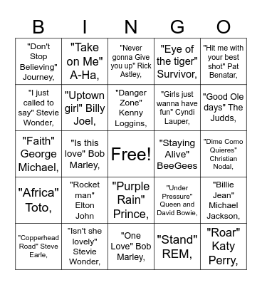 Baldree Bingo Card