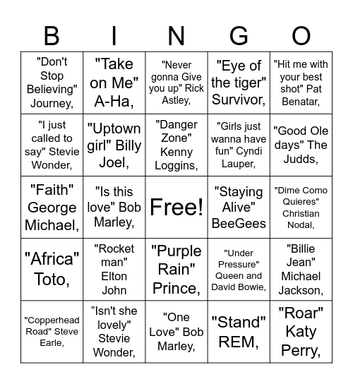 Baldree Bingo Card